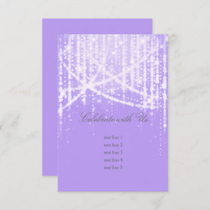 Bat Mitzvah Lavender Paarse Sparkly Lights Kaart