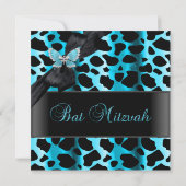 Bat Mitzvah Leopard Blauwgroen Blue Butterfly Kaart (Achterkant)