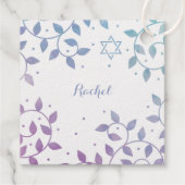 Bat Mitzvah  levensboom zilveren folie Bedankjes Labels (Achterkant)