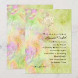 Bat Mitzvah Lime Green Tie Dye Uitnodiging