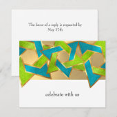 Bat Mitzvah Lime Turquoise Ster van David Elke Kle Kaart (Voorkant / Achterkant)