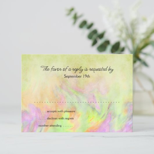 Bat Mitzvah Limegroene Tie-Dye-reactiekaart RSVP Kaartje (Staand voorkant)