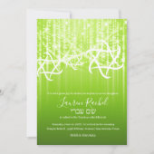 Bat Mitzvah Limoen Grass Green Sparkly Lights Kaart (Voorkant)