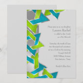 Bat Mitzvah Limoen Turquoise Star van David Any Co Kaart (Voorkant / Achterkant)