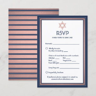 Bat Mitzvah Maaltijden Opties Song Aanvraag Blauw  RSVP Kaartje