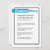 Bat Mitzvah Magazine - Blauwgroen uitnodiging (Achterkant)