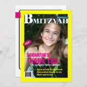 Bat Mitzvah Magazine - Dank u wel Bedankkaart (Voorkant / Achterkant)