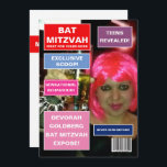 Bat Mitzvah Magazine Hoesje Kaart<br><div class="desc">Cool magazine noemde de bat mitzvah party-uitnodiging aanpasbaar aan uw specificaties van de gebeurtenis.</div>