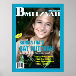 Bat Mitzvah Magazine Poster Blauwgroen