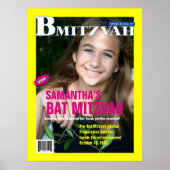 Bat Mitzvah Magazine Poster Geel Roze (Voorkant)