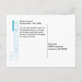 Bat Mitzvah Magazine RSVP Beantwoorden Kaart Blauw (Achterkant)