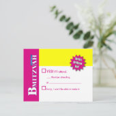 Bat Mitzvah Magazine RSVP Beantwoorden Kaart Geel (Staand voorkant)