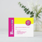Bat Mitzvah Magazine RSVP Beantwoorden Kaart Geel (Staand voorkant)