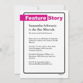 Bat Mitzvah Magazine Uitnodiging - Geel Roze (Achterkant)