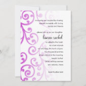 Bat Mitzvah Magenta Roze Scroll Pattern Kaart (Voorkant)