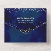 Bat Mitzvah Marine Zilver Glitter Script Modern Ve All In One Uitnodiging (Achterkant)