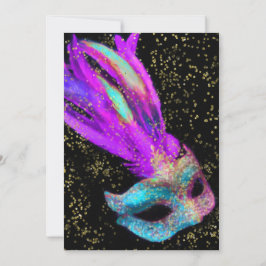 Bat Mitzvah Masquerade Black Pink Blue Kaart