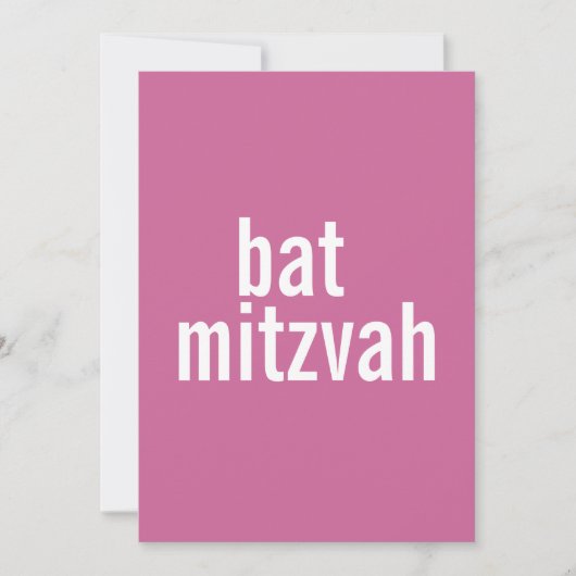 Bat Mitzvah Mededelingen & Uitnodigingen {Mauve} (Voorkant)