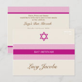 BAT MITZVAH :: meisje 1 Uitnodiging Briefkaart (Voorkant / Achterkant)