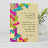 Bat Mitzvah Metallic look Star van David Kaart (Staand voorkant)