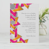 Bat Mitzvah Metallic look Star van David Kaart (Staand voorkant)