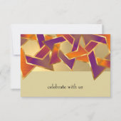 Bat Mitzvah Metallic Look Star van David RSVP Kaart (Voorkant)