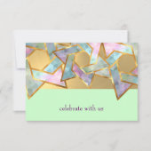 Bat Mitzvah Metallic Look Star van David RSVP Kaart (Voorkant)