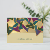 Bat Mitzvah Metallic Look Star van David RSVP Kaart (Staand voorkant)