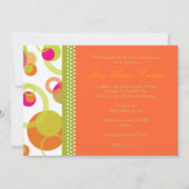 Bat Mitzvah + Mod Bubbles/oranje/hete roze Kaart (Achterkant)