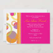 Bat Mitzvah+Mod Bubbles/oranje/warm roze Kaart (Achterkant)