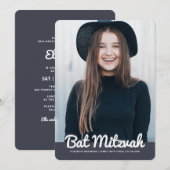 Bat Mitzvah Modern Aangepaste Foto Kaart (Voorkant / Achterkant)