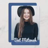 Bat Mitzvah Modern Aangepaste Foto Kaart (Voorkant / Achterkant)