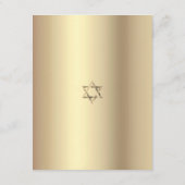 Bat Mitzvah Modern Black Gold Foil Glitter Script Informatiekaartje (Achterkant)