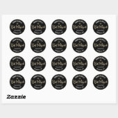 Bat Mitzvah Modern Black Gold Foil Glitter Script Ronde Sticker (Vel)