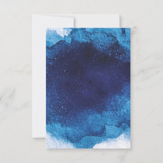 Bat Mitzvah Modern Blue Waterverf Kaart (Achterkant)