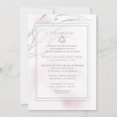 Bat Mitzvah Modern Blush Pink Waterverf Splash Kaart (Voorkant)