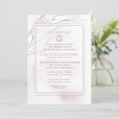 Bat Mitzvah Modern Blush Pink Waterverf Splash Kaart (Staand voorkant)