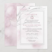 Bat Mitzvah Modern Blush Pink Waterverf Splash Kaart (Voorkant / Achterkant)