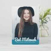 Bat Mitzvah Modern Custom Photo Kaart (Staand voorkant)