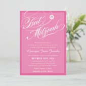 BAT MITZVAH modern elegant script hollywood roze Kaart (Staand voorkant)