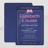 BAT MITZVAH modern gaming controls navy blauw roze Kaart (Voorkant / Achterkant)