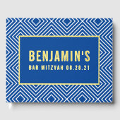 BAT MITZVAH modern geometrisch patroon koninklijk  Gastenboek (Voorkant)