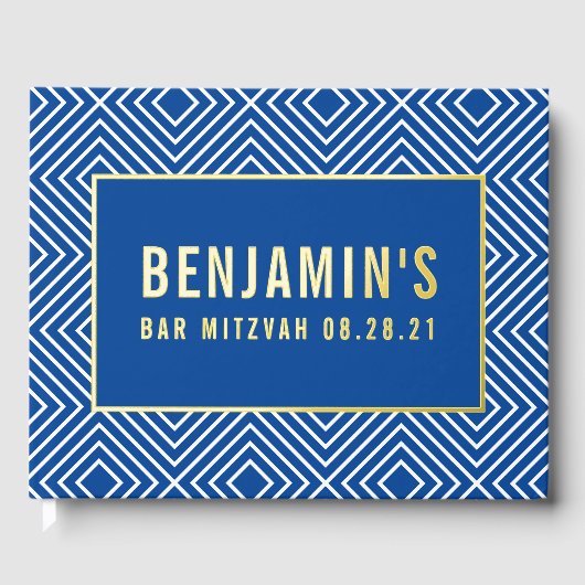 BAT MITZVAH modern geometrisch patroon koninklijk  Gastenboek