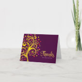 Bat Mitzvah Modern Gold Foil Tree of Life Burgundy Bedankkaart (Voorkant)