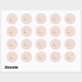 BAT MITZVAH modern goud joods ster blush roze Ronde Sticker (Vel)