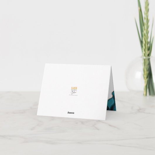 Bat Mitzvah Modern Goud Turquoise Agaat Script Bedankkaart (Achterkant)