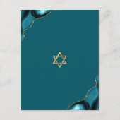 Bat Mitzvah Modern Goud Turquoise Agaat Script Informatiekaartje (Achterkant)
