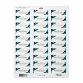 Bat Mitzvah Modern Goud Turquoise Agate Adres Etiket (Full Sheet)