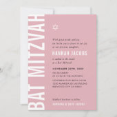 BAT MITZVAH modern minimaal vet meisje schemerroze Kaart (Voorkant)