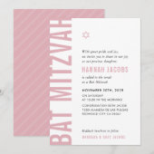 BAT MITZVAH modern minimaal vet meisje schemerroze Kaart (Voorkant / Achterkant)